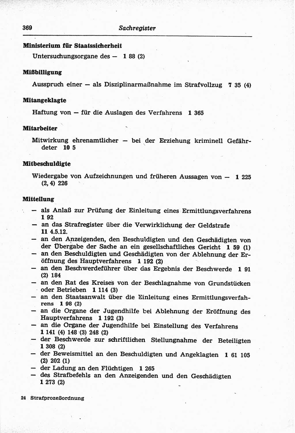 Strafprozeßordnung (StPO) der Deutschen Demokratischen Republik (DDR) und angrenzende Gesetze und Bestimmungen 1968, Seite 369 (StPO Ges. Bstgn. DDR 1968, S. 369)