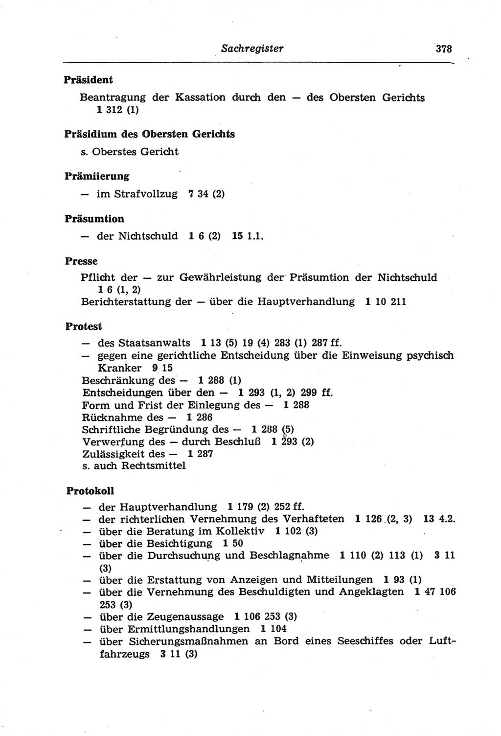 Strafprozeßordnung (StPO) der Deutschen Demokratischen Republik (DDR) und angrenzende Gesetze und Bestimmungen 1968, Seite 378 (StPO Ges. Bstgn. DDR 1968, S. 378)