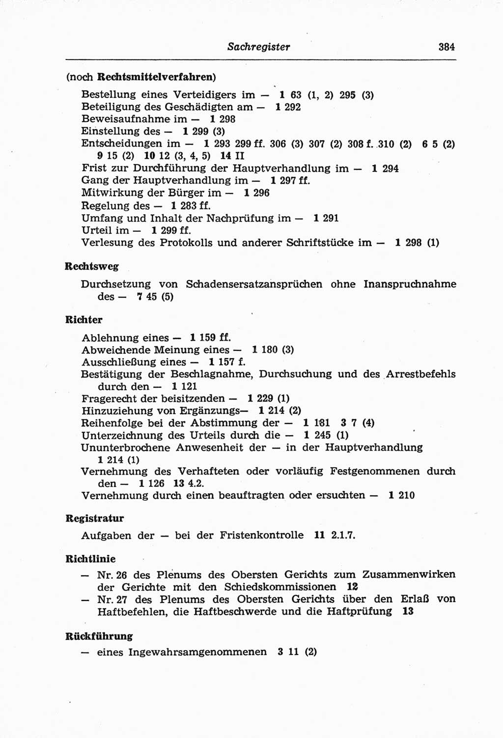 Strafprozeßordnung (StPO) der Deutschen Demokratischen Republik (DDR) und angrenzende Gesetze und Bestimmungen 1968, Seite 384 (StPO Ges. Bstgn. DDR 1968, S. 384)