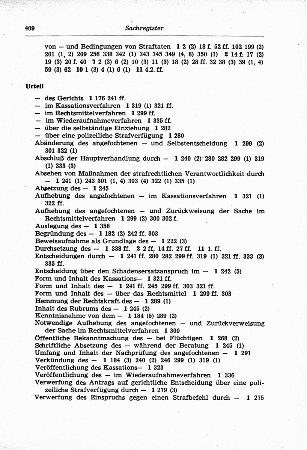 Strafprozeßordnung (StPO) der Deutschen Demokratischen Republik (DDR) und angrenzende Gesetze und Bestimmungen 1968, Seite 409 (StPO Ges. Bstgn. DDR 1968, S. 409)