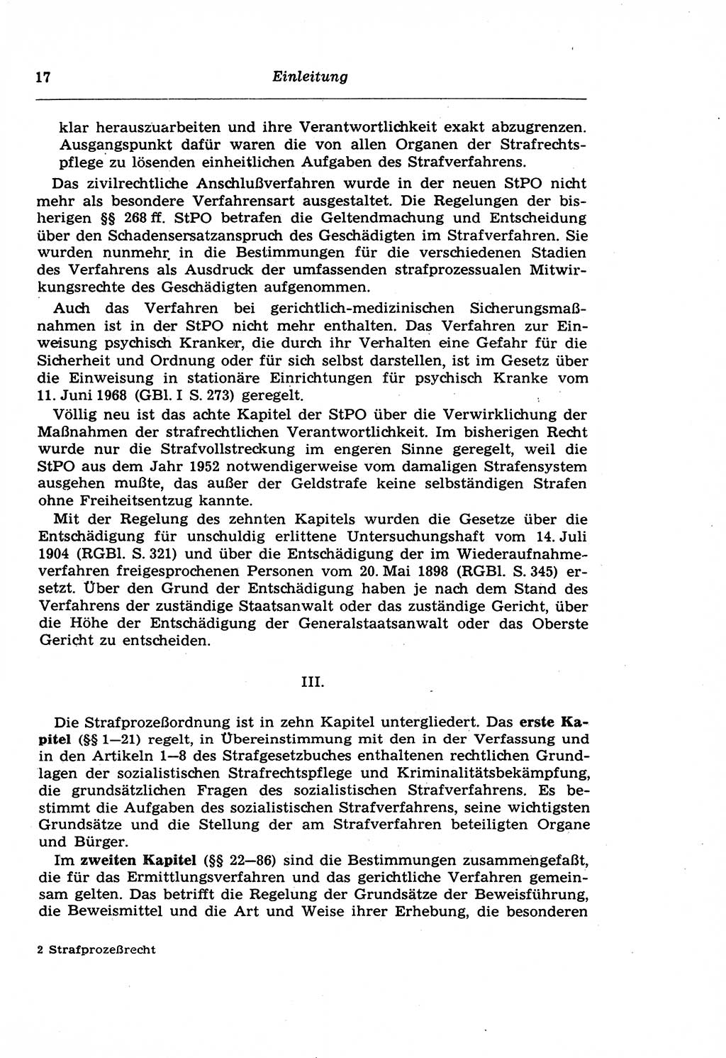 Strafprozeßrecht der DDR (Deutsche Demokratische Republik), Lehrkommentar zur Strafprozeßordnung (StPO) 1968, Seite 17 (Strafprozeßr. DDR Lehrkomm. StPO 19688, S. 17)