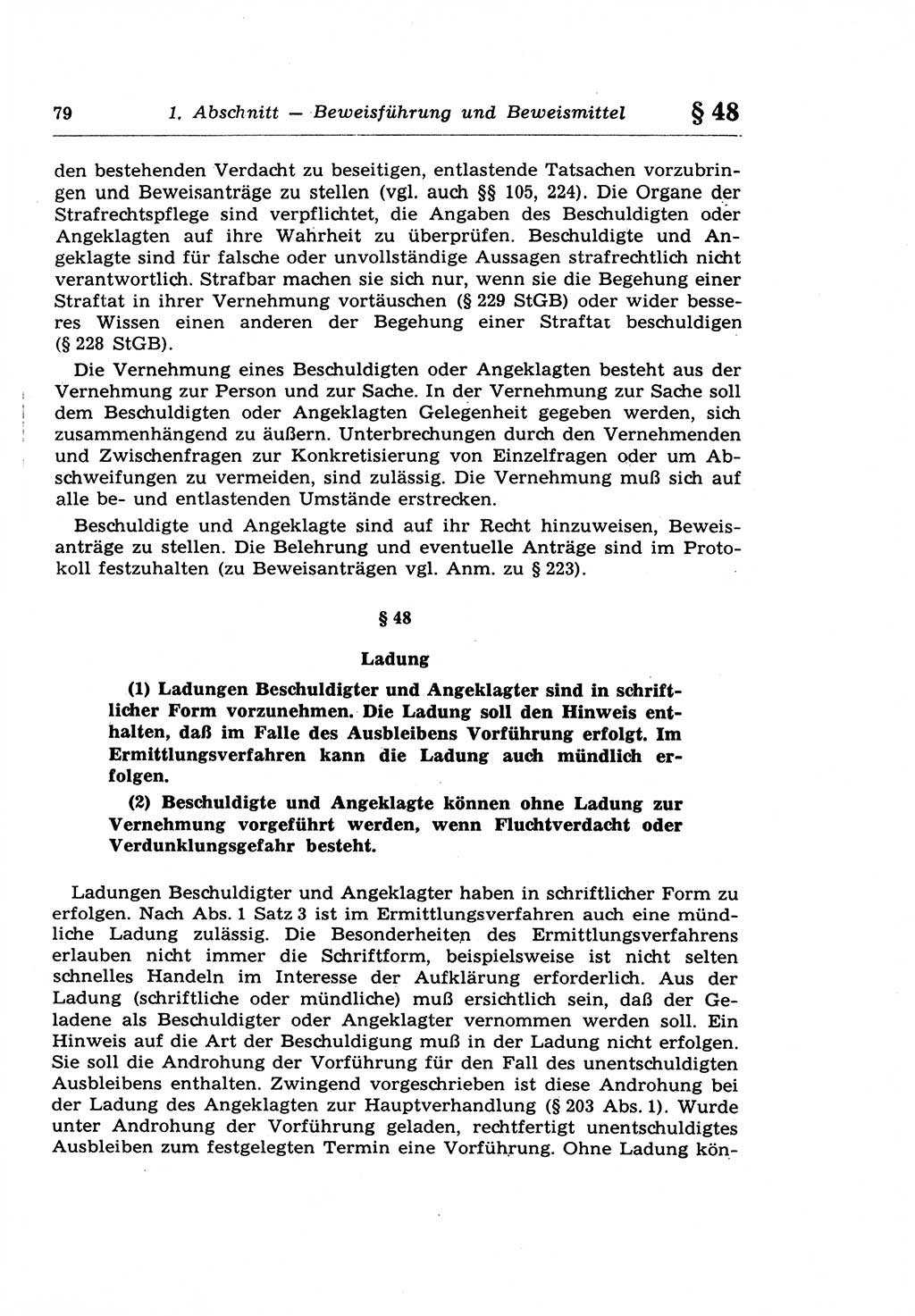 Strafprozeßrecht der DDR (Deutsche Demokratische Republik), Lehrkommentar zur Strafprozeßordnung (StPO) 1968, Seite 79 (Strafprozeßr. DDR Lehrkomm. StPO 19688, S. 79)