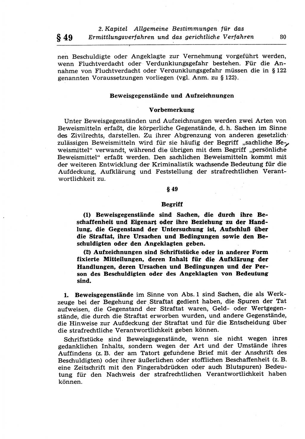 Strafprozeßrecht der DDR (Deutsche Demokratische Republik), Lehrkommentar zur Strafprozeßordnung (StPO) 1968, Seite 80 (Strafprozeßr. DDR Lehrkomm. StPO 19688, S. 80)