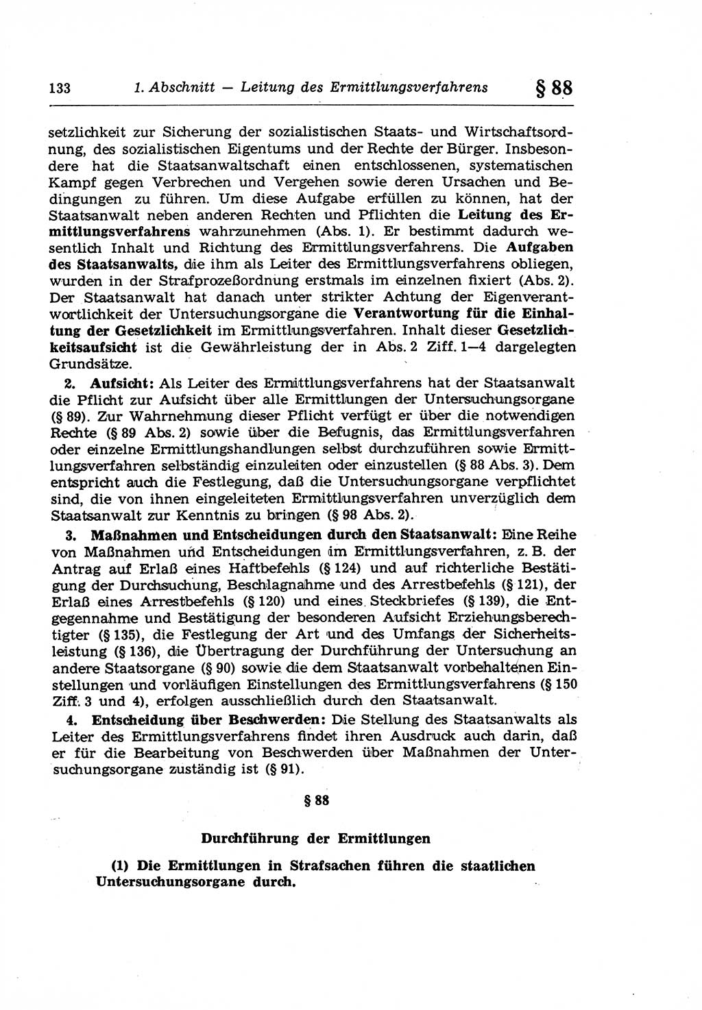Strafprozeßrecht der DDR (Deutsche Demokratische Republik), Lehrkommentar zur Strafprozeßordnung (StPO) 1968, Seite 133 (Strafprozeßr. DDR Lehrkomm. StPO 19688, S. 133)