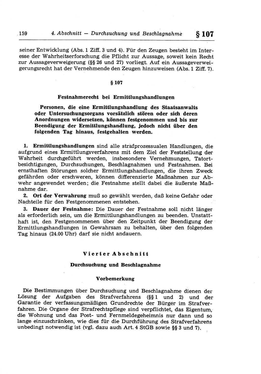 Strafprozeßrecht der DDR (Deutsche Demokratische Republik), Lehrkommentar zur Strafprozeßordnung (StPO) 1968, Seite 159 (Strafprozeßr. DDR Lehrkomm. StPO 19688, S. 159)