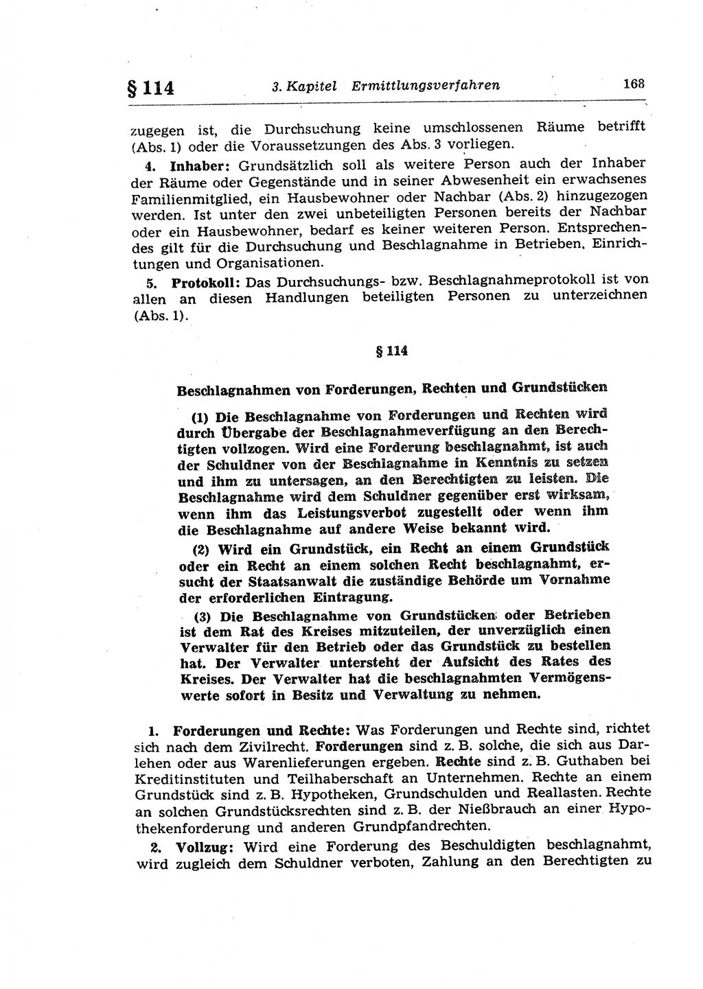 Strafprozeßrecht der DDR (Deutsche Demokratische Republik), Lehrkommentar zur Strafprozeßordnung (StPO) 1968, Seite 168 (Strafprozeßr. DDR Lehrkomm. StPO 19688, S. 168)