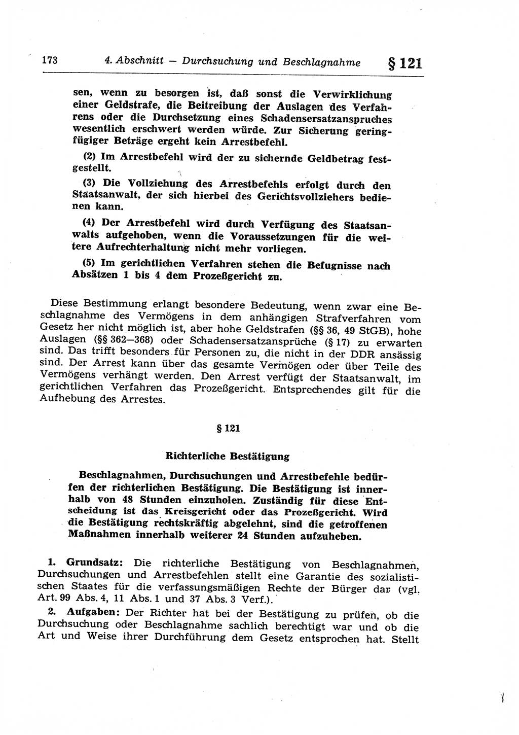 Strafprozeßrecht der DDR (Deutsche Demokratische Republik), Lehrkommentar zur Strafprozeßordnung (StPO) 1968, Seite 173 (Strafprozeßr. DDR Lehrkomm. StPO 19688, S. 173)