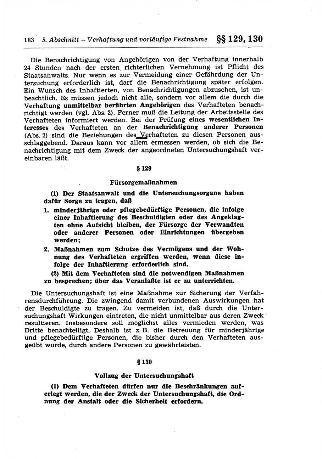 Strafprozeßrecht der DDR (Deutsche Demokratische Republik), Lehrkommentar zur Strafprozeßordnung (StPO) 1968, Seite 183 (Strafprozeßr. DDR Lehrkomm. StPO 19688, S. 183)