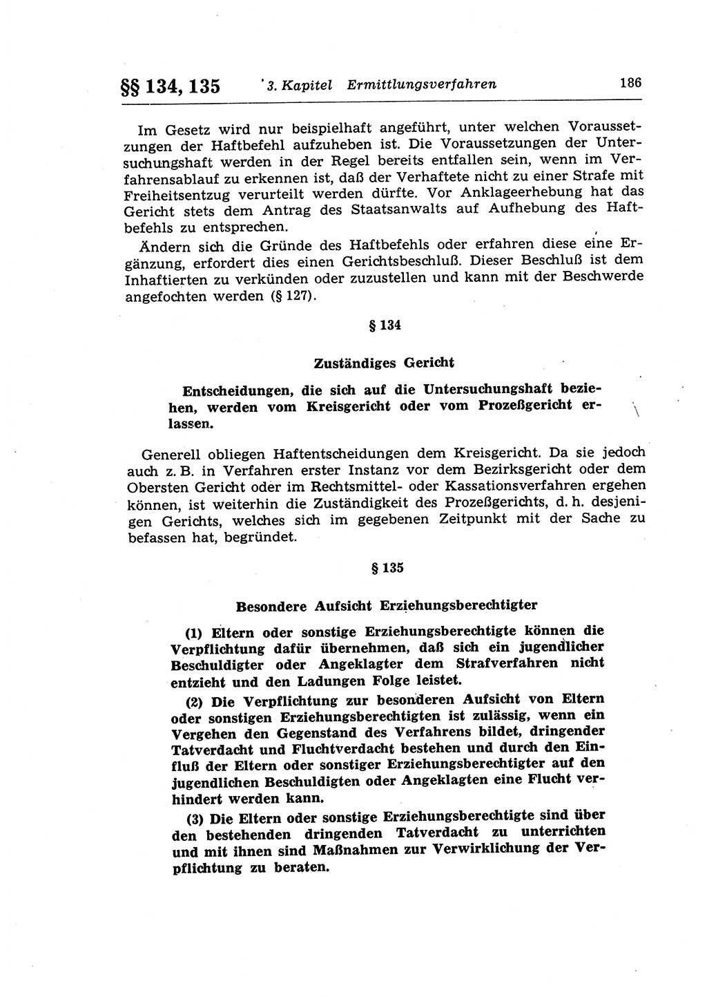 Strafprozeßrecht der DDR (Deutsche Demokratische Republik), Lehrkommentar zur Strafprozeßordnung (StPO) 1968, Seite 186 (Strafprozeßr. DDR Lehrkomm. StPO 19688, S. 186)