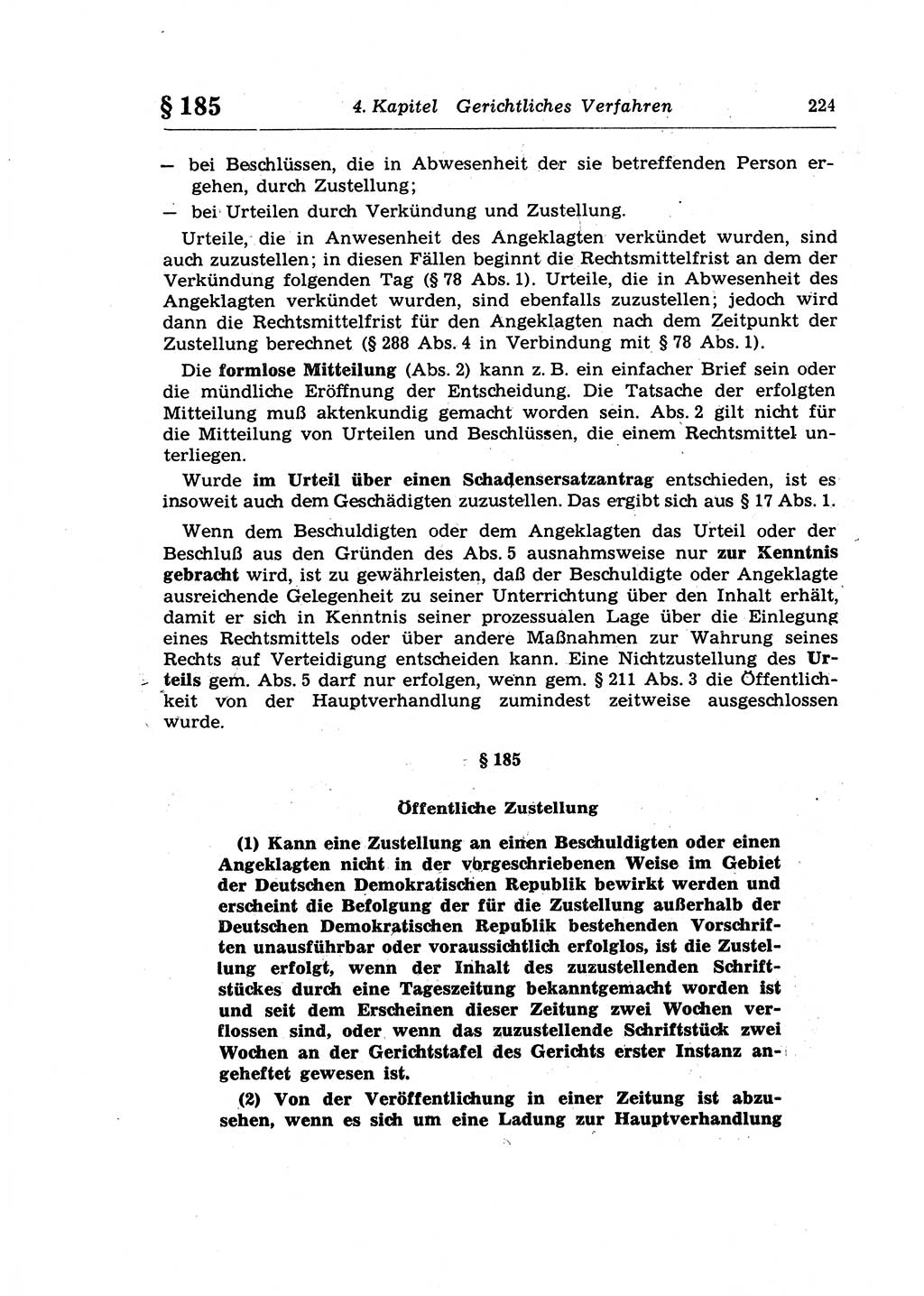 Strafprozeßrecht der DDR (Deutsche Demokratische Republik), Lehrkommentar zur Strafprozeßordnung (StPO) 1968, Seite 224 (Strafprozeßr. DDR Lehrkomm. StPO 19688, S. 224)