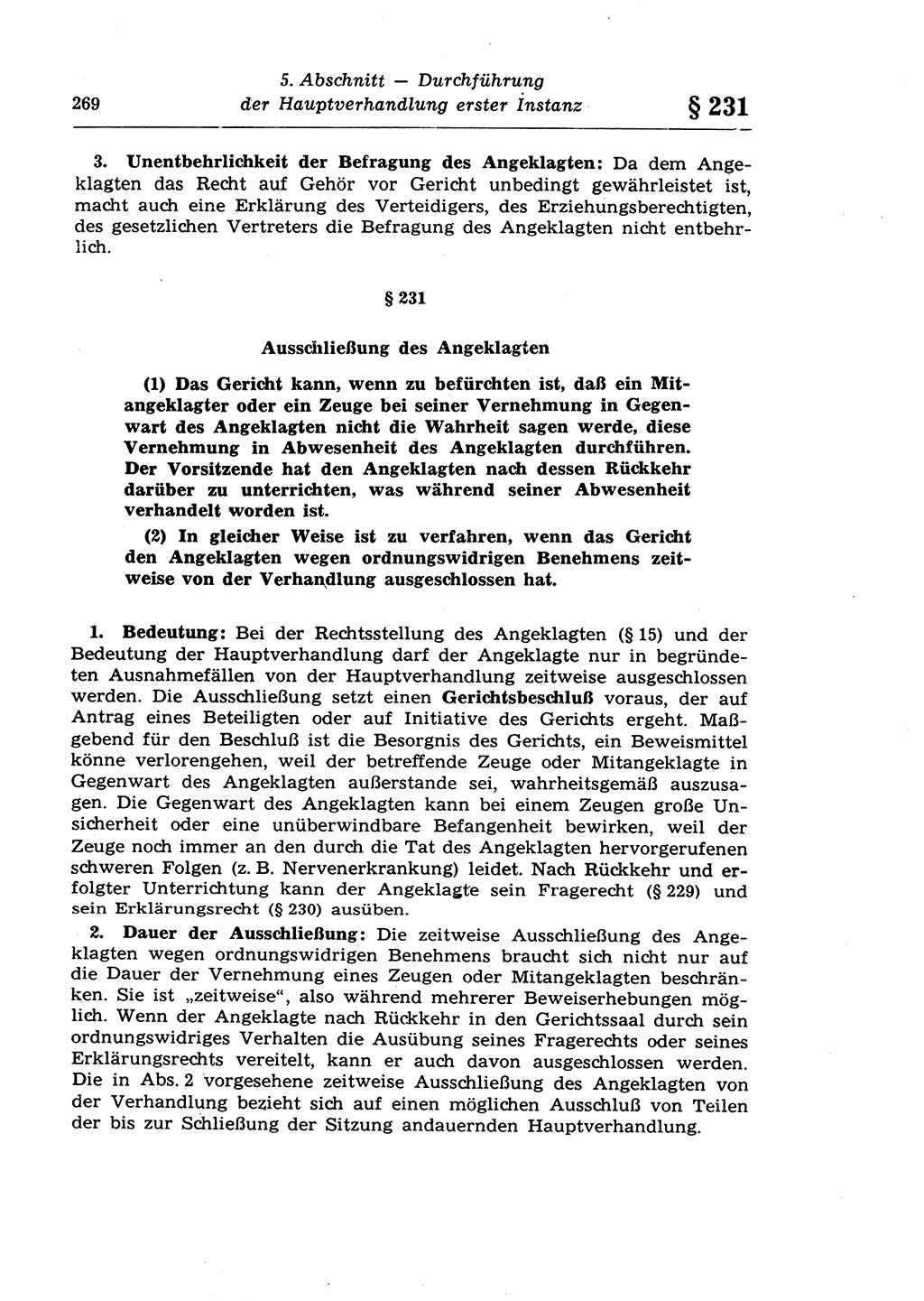 Strafprozeßrecht der DDR (Deutsche Demokratische Republik), Lehrkommentar zur Strafprozeßordnung (StPO) 1968, Seite 269 (Strafprozeßr. DDR Lehrkomm. StPO 19688, S. 269)