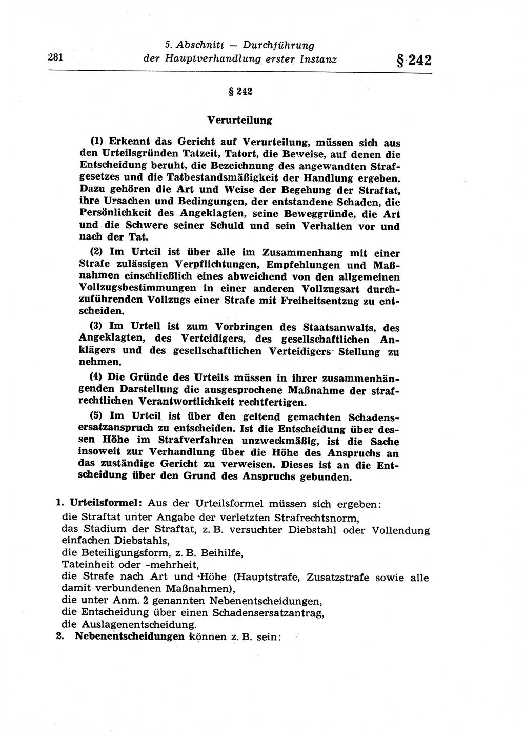 Strafprozeßrecht der DDR (Deutsche Demokratische Republik), Lehrkommentar zur Strafprozeßordnung (StPO) 1968, Seite 281 (Strafprozeßr. DDR Lehrkomm. StPO 19688, S. 281)