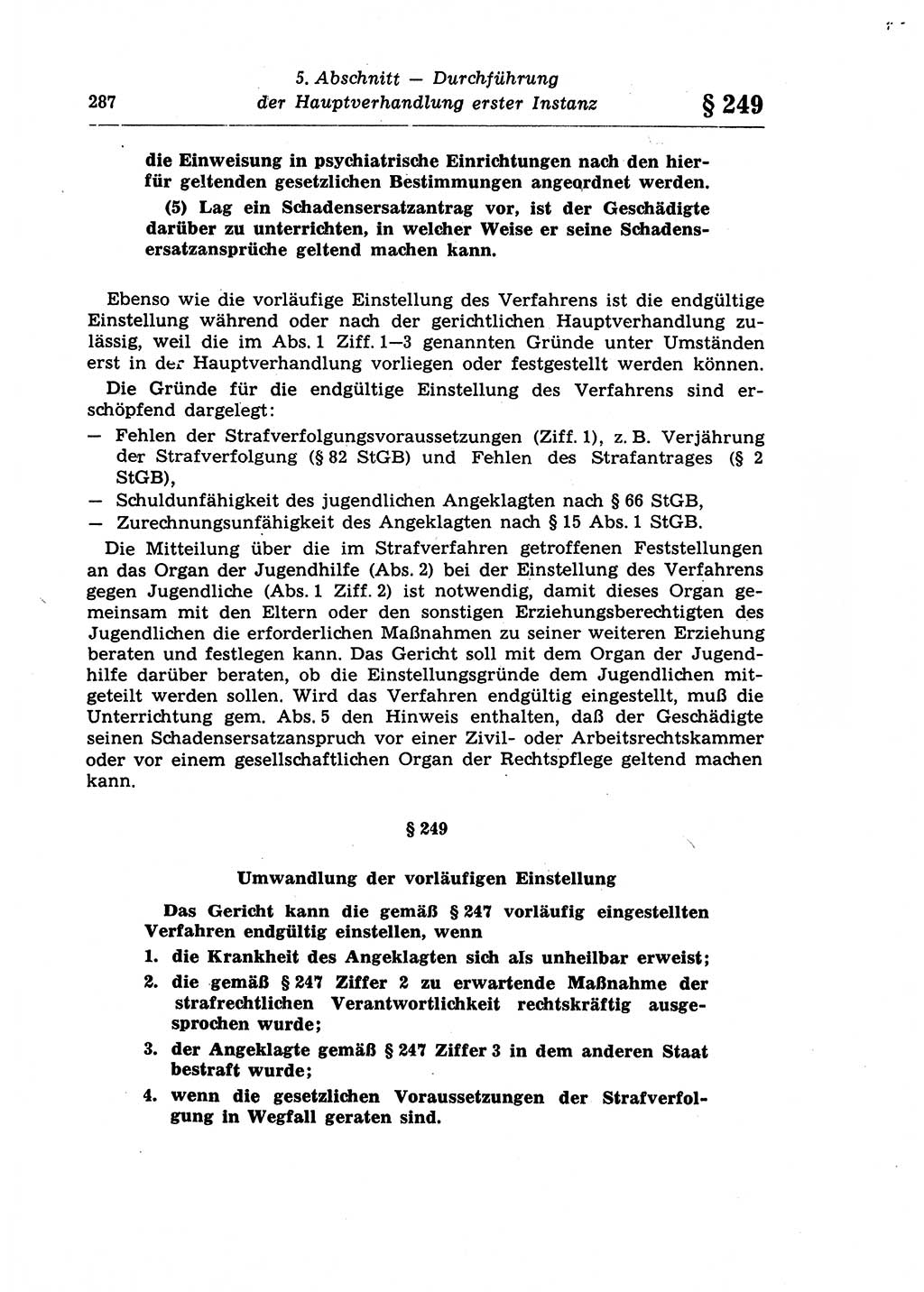 Strafprozeßrecht der DDR (Deutsche Demokratische Republik), Lehrkommentar zur Strafprozeßordnung (StPO) 1968, Seite 287 (Strafprozeßr. DDR Lehrkomm. StPO 19688, S. 287)