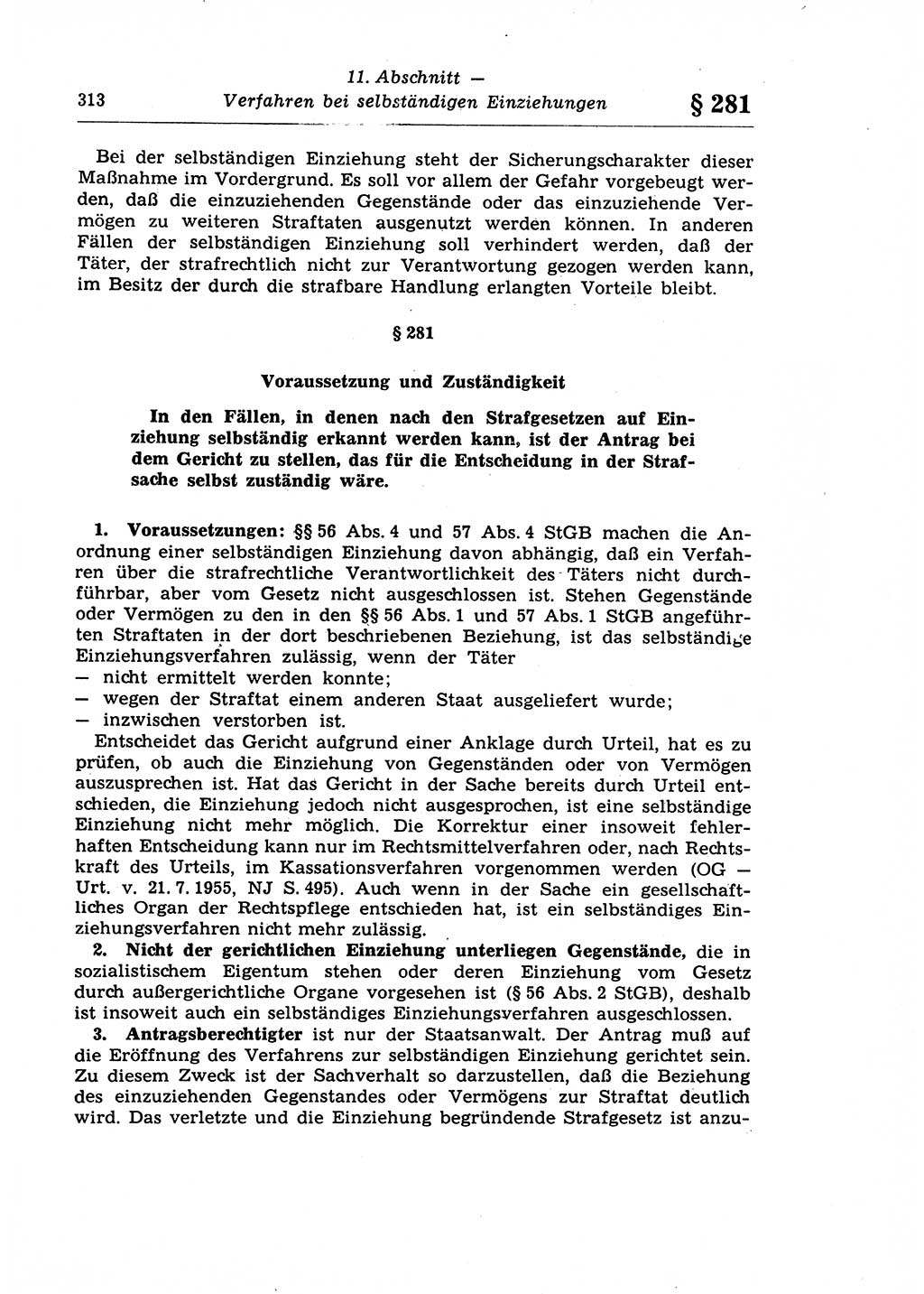 Strafprozeßrecht der DDR (Deutsche Demokratische Republik), Lehrkommentar zur Strafprozeßordnung (StPO) 1968, Seite 313 (Strafprozeßr. DDR Lehrkomm. StPO 19688, S. 313)