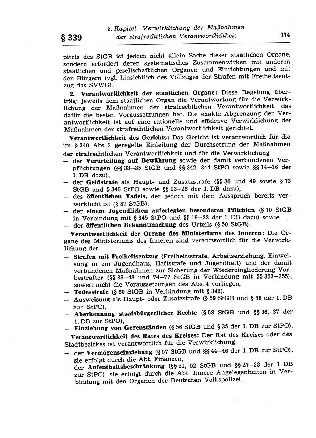 Strafprozeßrecht der DDR (Deutsche Demokratische Republik), Lehrkommentar zur Strafprozeßordnung (StPO) 1968, Seite 374 (Strafprozeßr. DDR Lehrkomm. StPO 19688, S. 374)