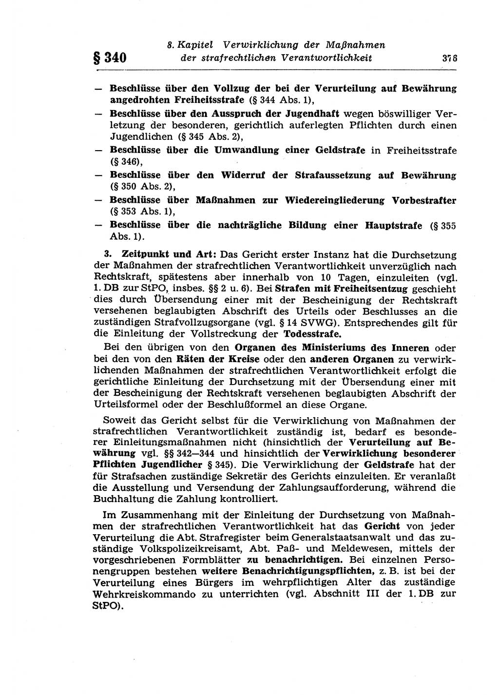 Strafprozeßrecht der DDR (Deutsche Demokratische Republik), Lehrkommentar zur Strafprozeßordnung (StPO) 1968, Seite 376 (Strafprozeßr. DDR Lehrkomm. StPO 19688, S. 376)