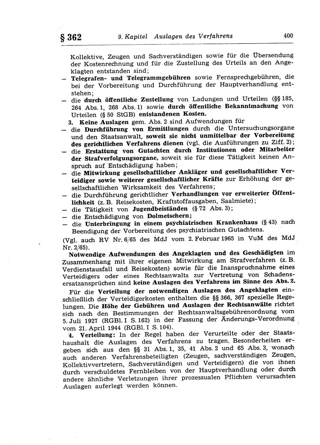 Strafprozeßrecht der DDR (Deutsche Demokratische Republik), Lehrkommentar zur Strafprozeßordnung (StPO) 1968, Seite 400 (Strafprozeßr. DDR Lehrkomm. StPO 19688, S. 400)