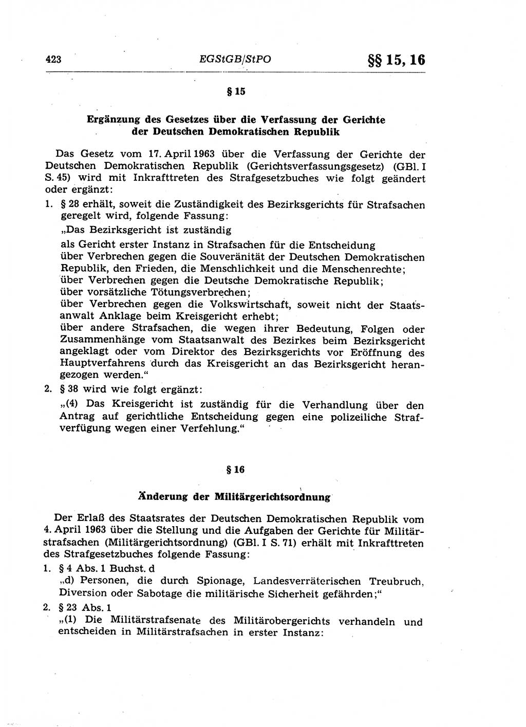 Strafprozeßrecht der DDR (Deutsche Demokratische Republik), Lehrkommentar zur Strafprozeßordnung (StPO) 1968, Seite 423 (Strafprozeßr. DDR Lehrkomm. StPO 19688, S. 423)