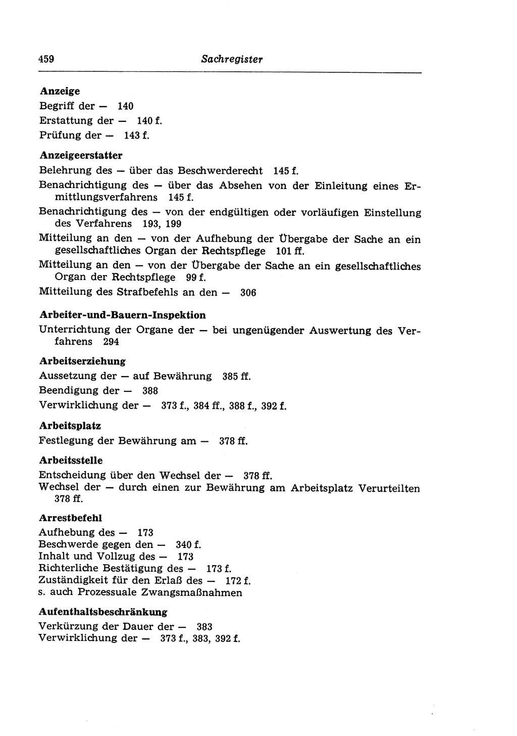 Strafprozeßrecht der DDR (Deutsche Demokratische Republik), Lehrkommentar zur Strafprozeßordnung (StPO) 1968, Seite 459 (Strafprozeßr. DDR Lehrkomm. StPO 19688, S. 459)