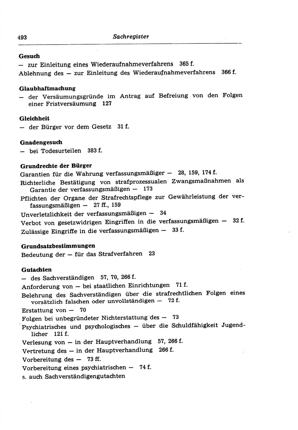 Strafprozeßrecht der DDR (Deutsche Demokratische Republik), Lehrkommentar zur Strafprozeßordnung (StPO) 1968, Seite 493 (Strafprozeßr. DDR Lehrkomm. StPO 19688, S. 493)