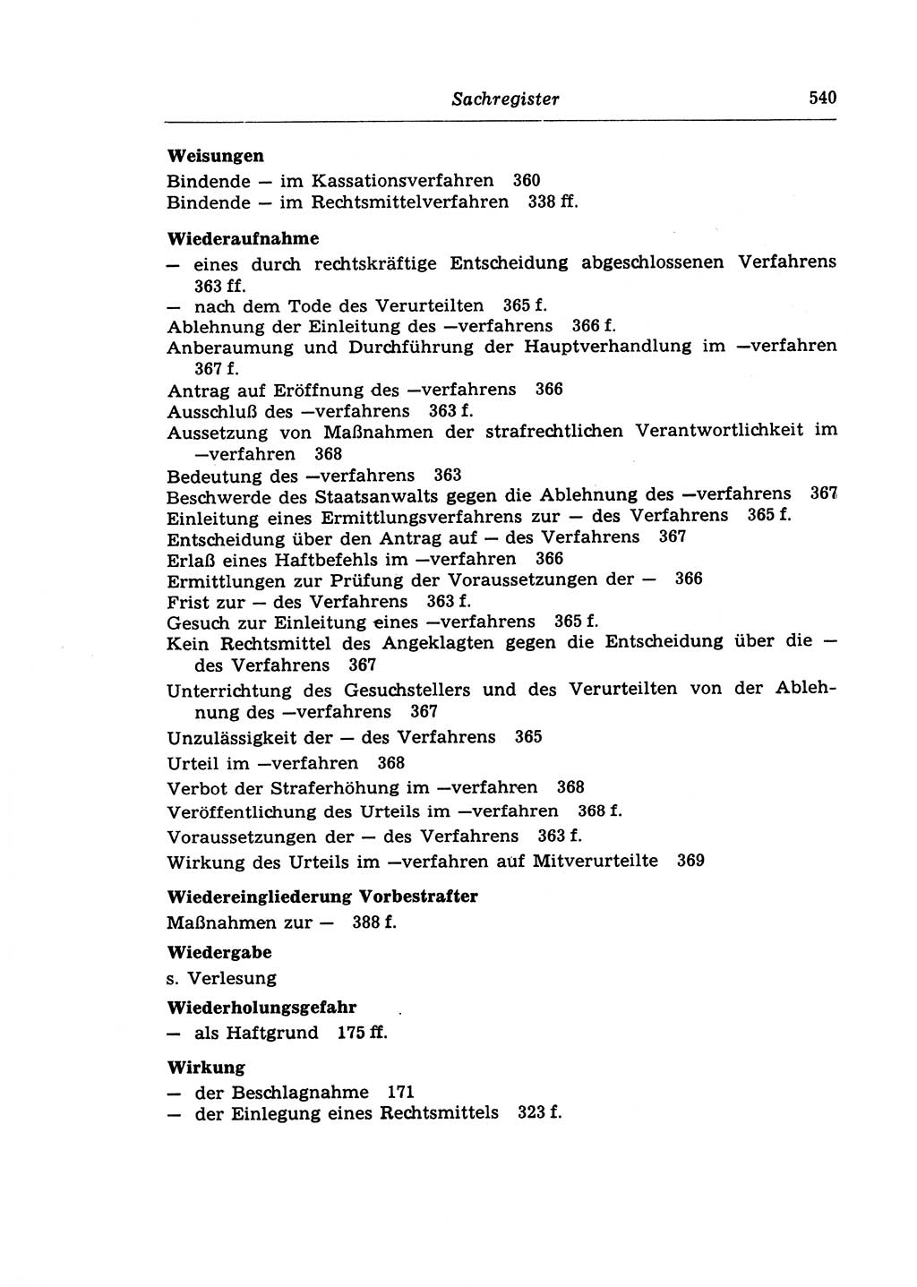 Strafprozeßrecht der DDR (Deutsche Demokratische Republik), Lehrkommentar zur Strafprozeßordnung (StPO) 1968, Seite 540 (Strafprozeßr. DDR Lehrkomm. StPO 19688, S. 540)