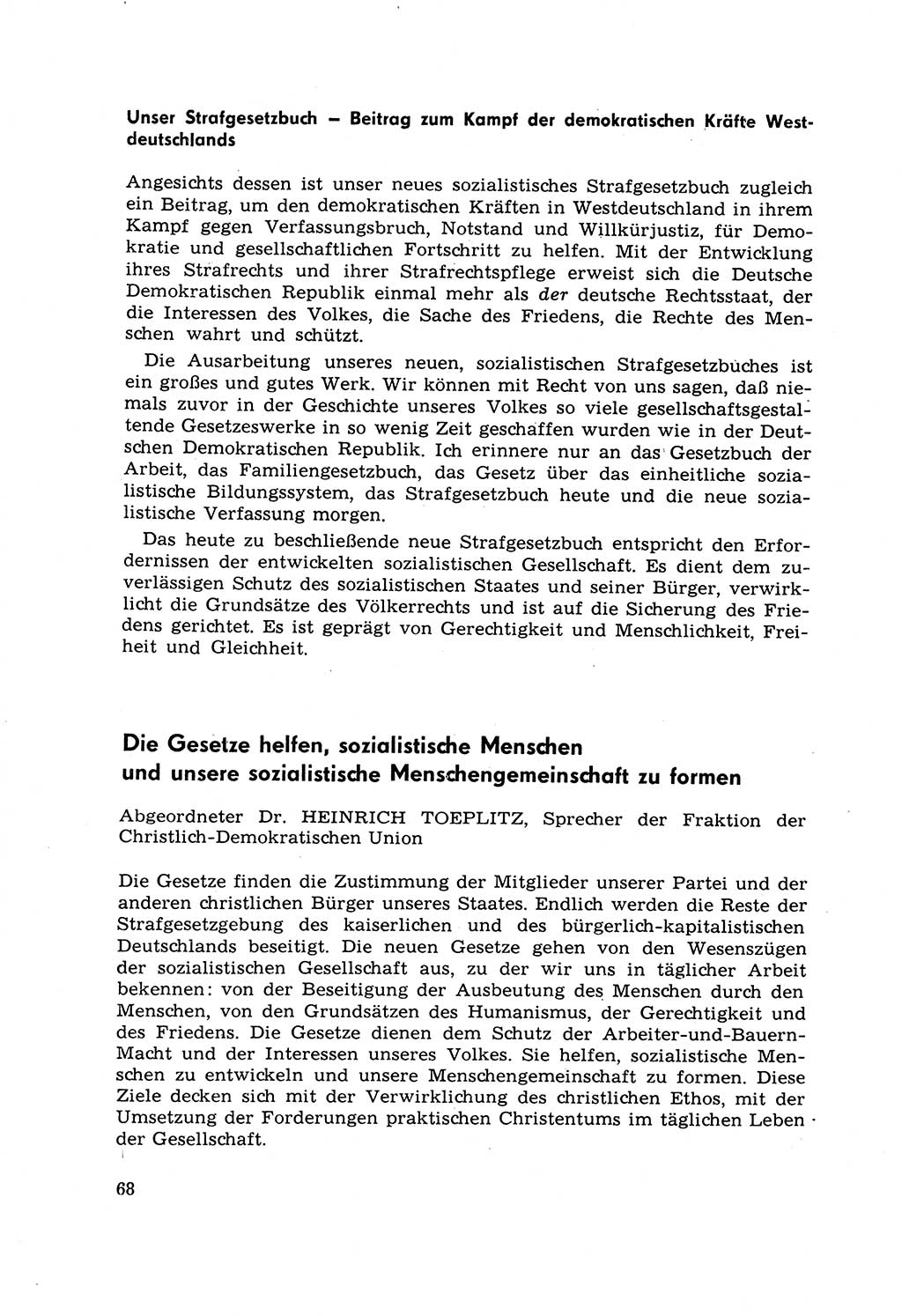 Strafrecht [Deutsche Demokratische Republik (DDR)] 1968, Seite 68 (Strafr. DDR 1968, S. 68)