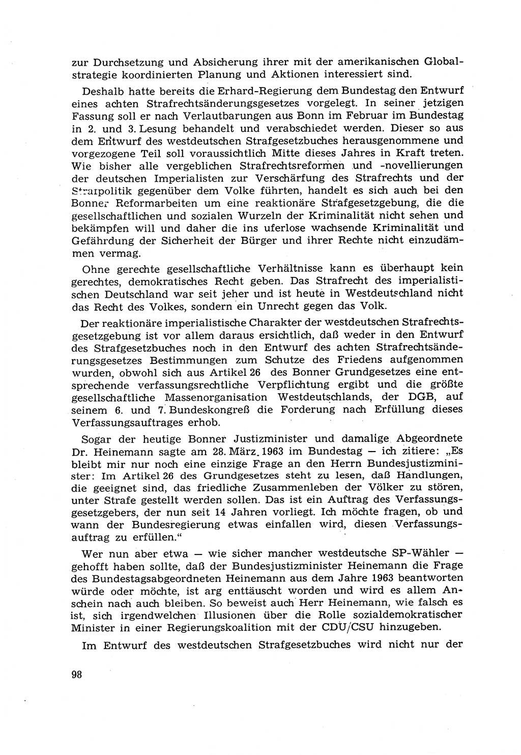 Strafrecht [Deutsche Demokratische Republik (DDR)] 1968, Seite 98 (Strafr. DDR 1968, S. 98)