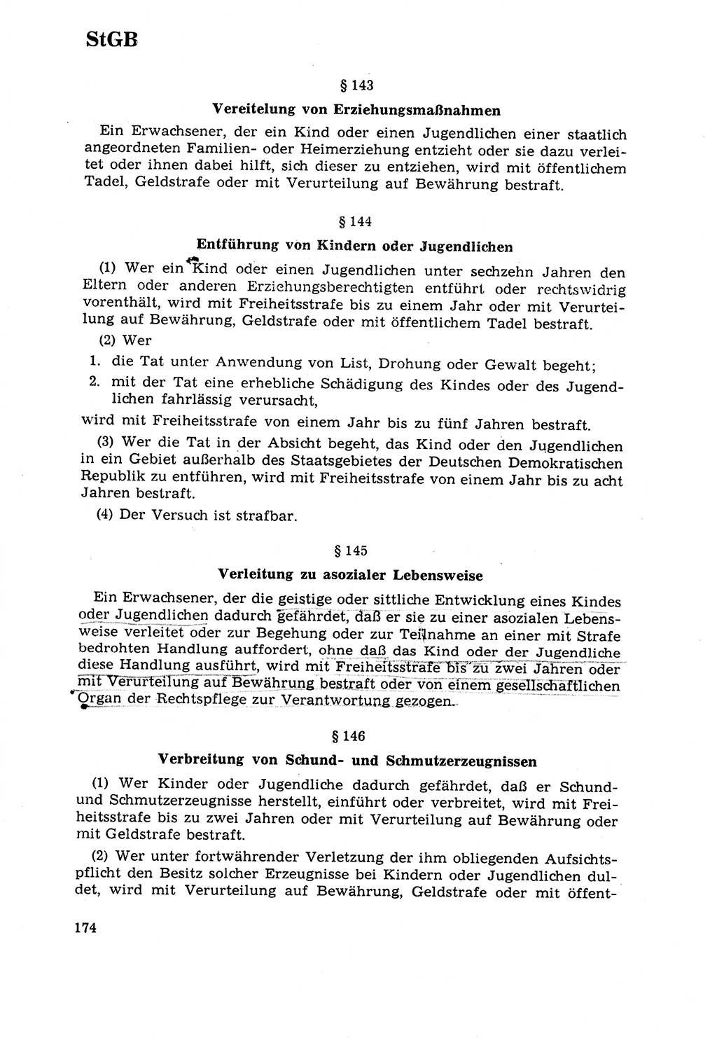 Strafrecht [Deutsche Demokratische Republik (DDR)] 1968, Seite 174 (Strafr. DDR 1968, S. 174)