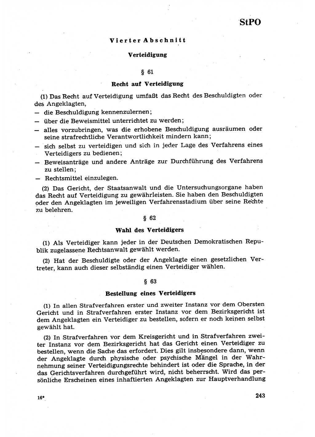 Strafrecht [Deutsche Demokratische Republik (DDR)] 1968, Seite 243 (Strafr. DDR 1968, S. 243)