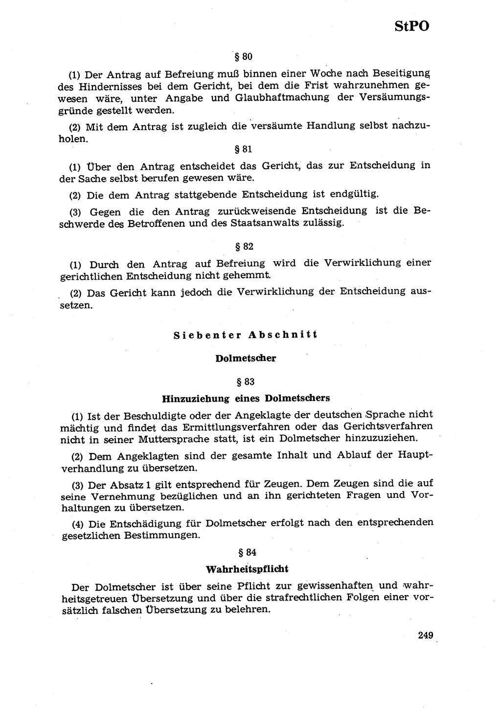 Strafrecht [Deutsche Demokratische Republik (DDR)] 1968, Seite 249 (Strafr. DDR 1968, S. 249)