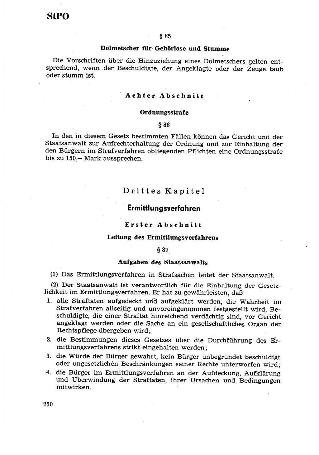 Strafrecht [Deutsche Demokratische Republik (DDR)] 1968, Seite 250 (Strafr. DDR 1968, S. 250)