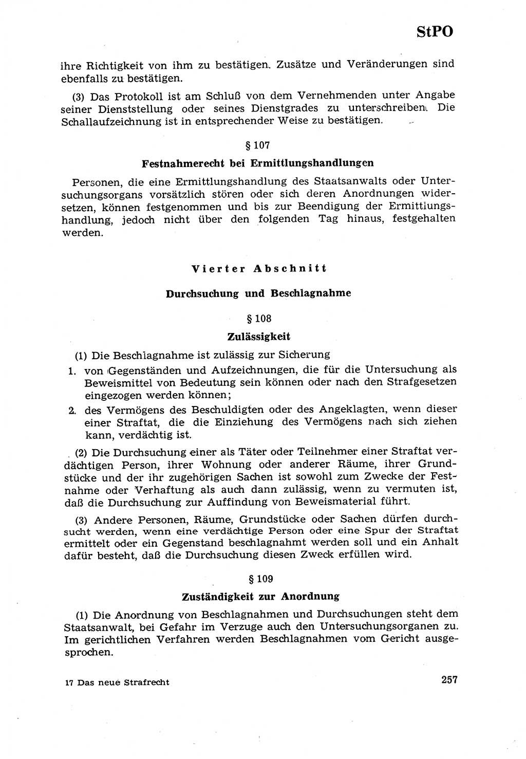 Strafrecht [Deutsche Demokratische Republik (DDR)] 1968, Seite 257 (Strafr. DDR 1968, S. 257)