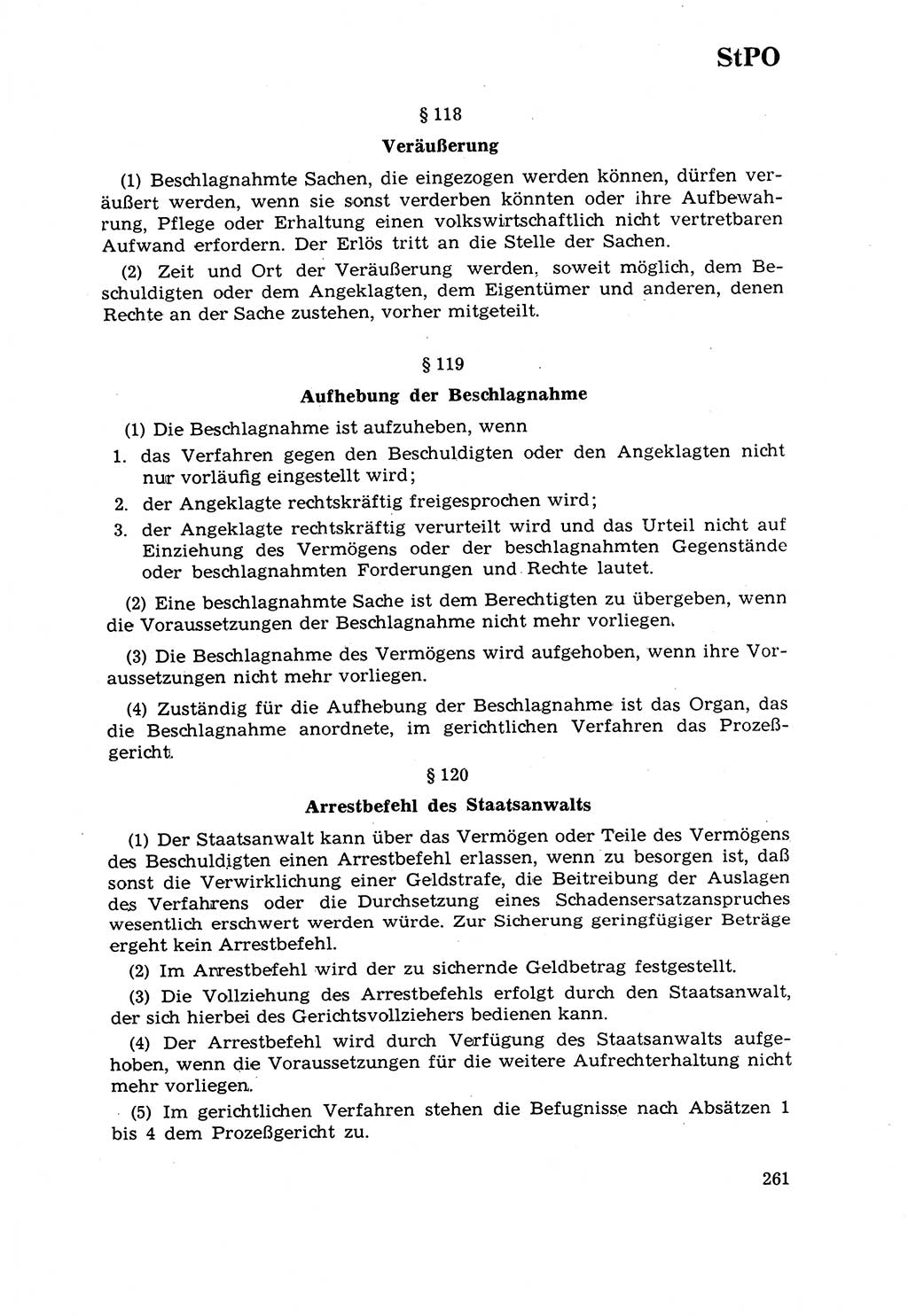 Strafrecht [Deutsche Demokratische Republik (DDR)] 1968, Seite 261 (Strafr. DDR 1968, S. 261)