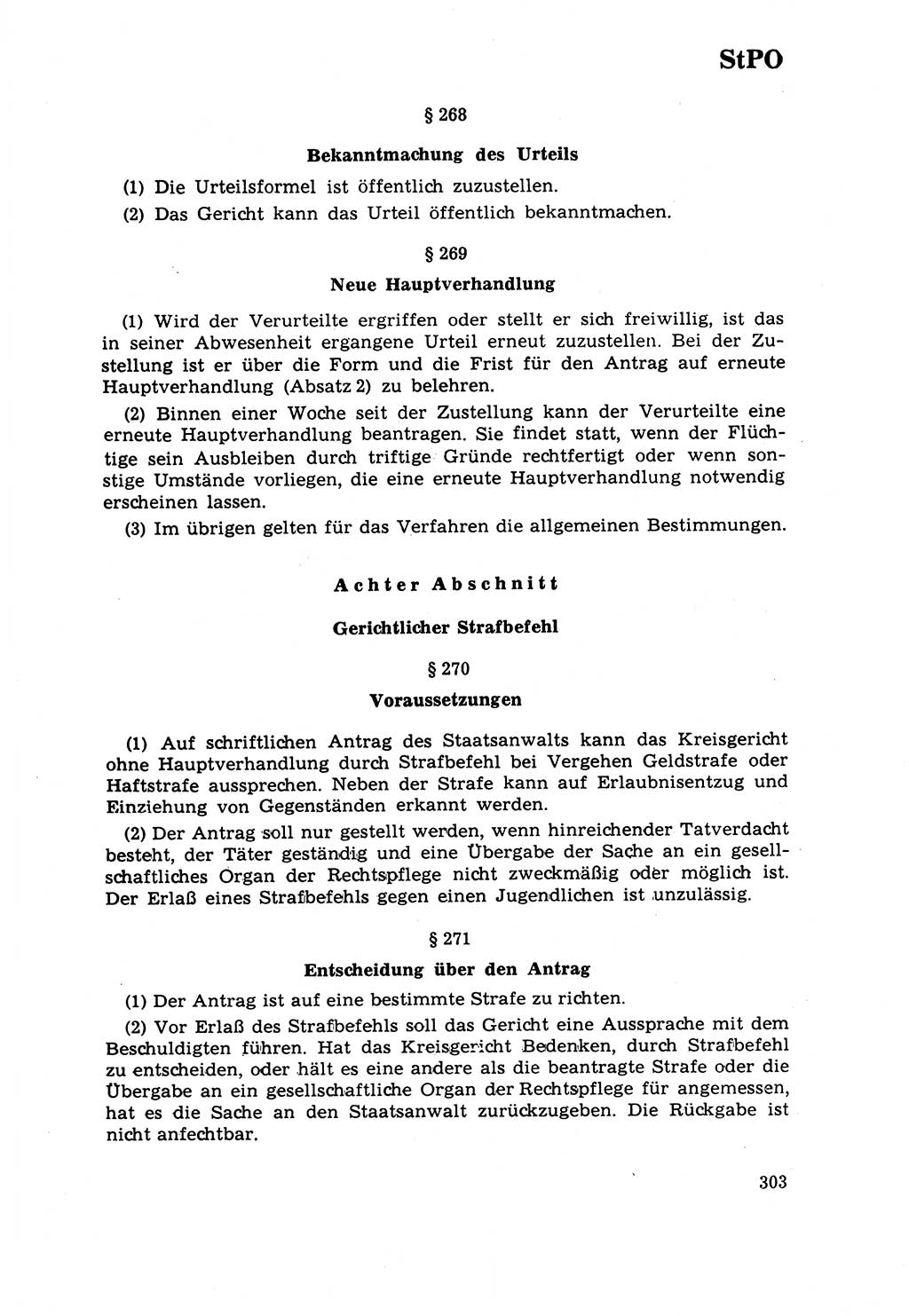 Strafrecht [Deutsche Demokratische Republik (DDR)] 1968, Seite 303 (Strafr. DDR 1968, S. 303)