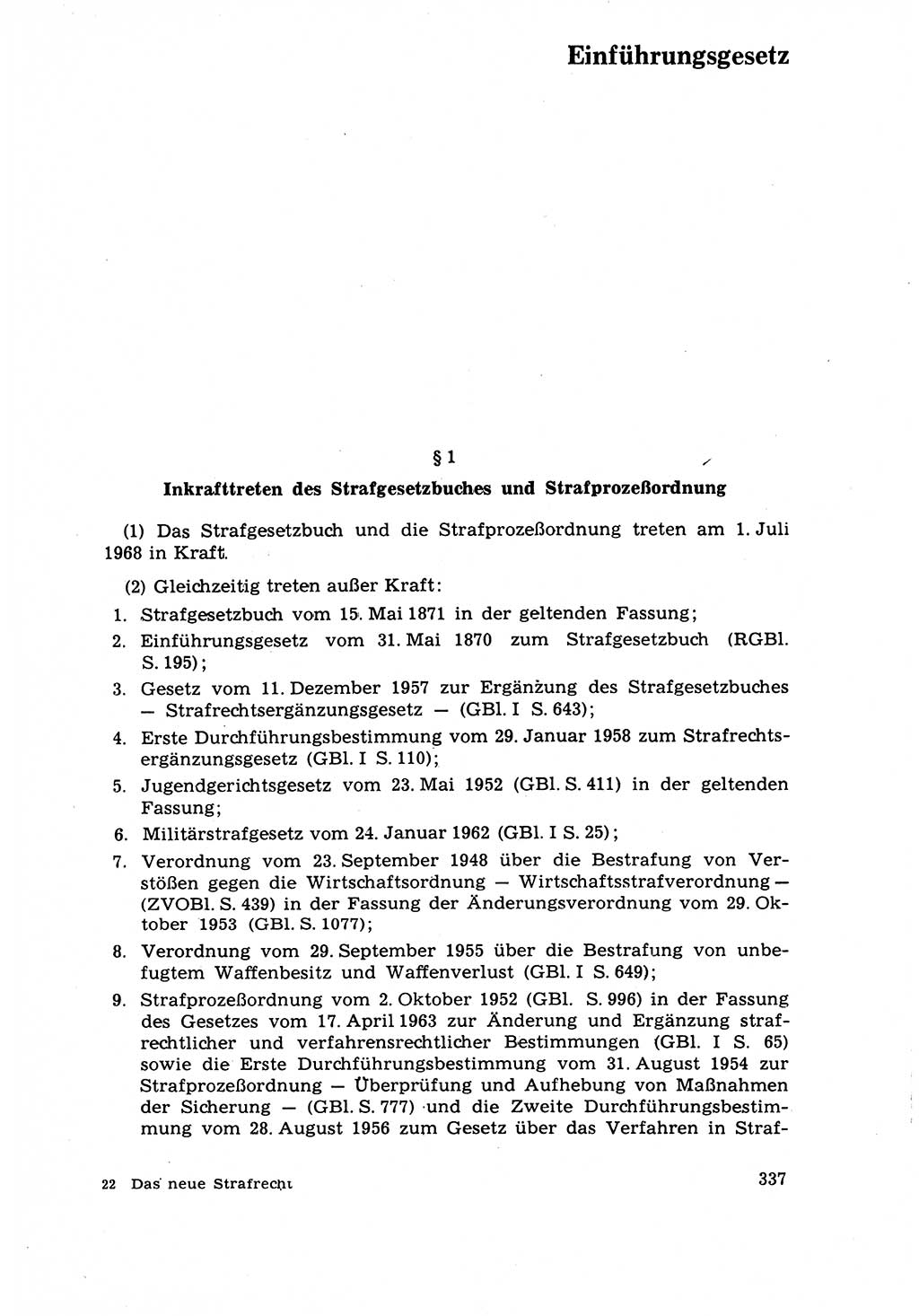 Strafrecht [Deutsche Demokratische Republik (DDR)] 1968, Seite 337 (Strafr. DDR 1968, S. 337)