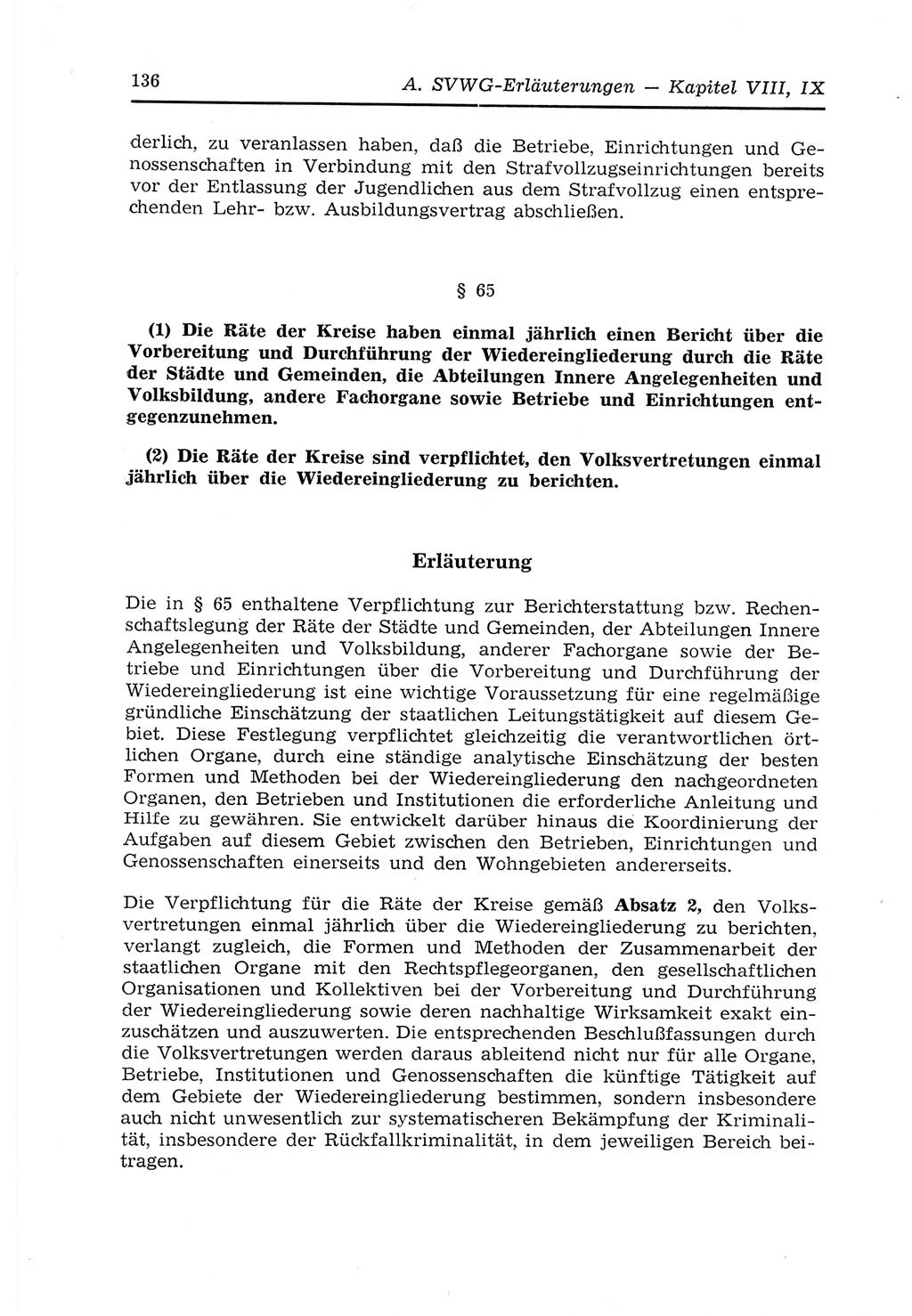 Strafvollzugs- und Wiedereingliederungsgesetz (SVWG) der Deutschen Demokratischen Republik (DDR) 1968, Seite 136 (SVWG DDR 1968, S. 136)