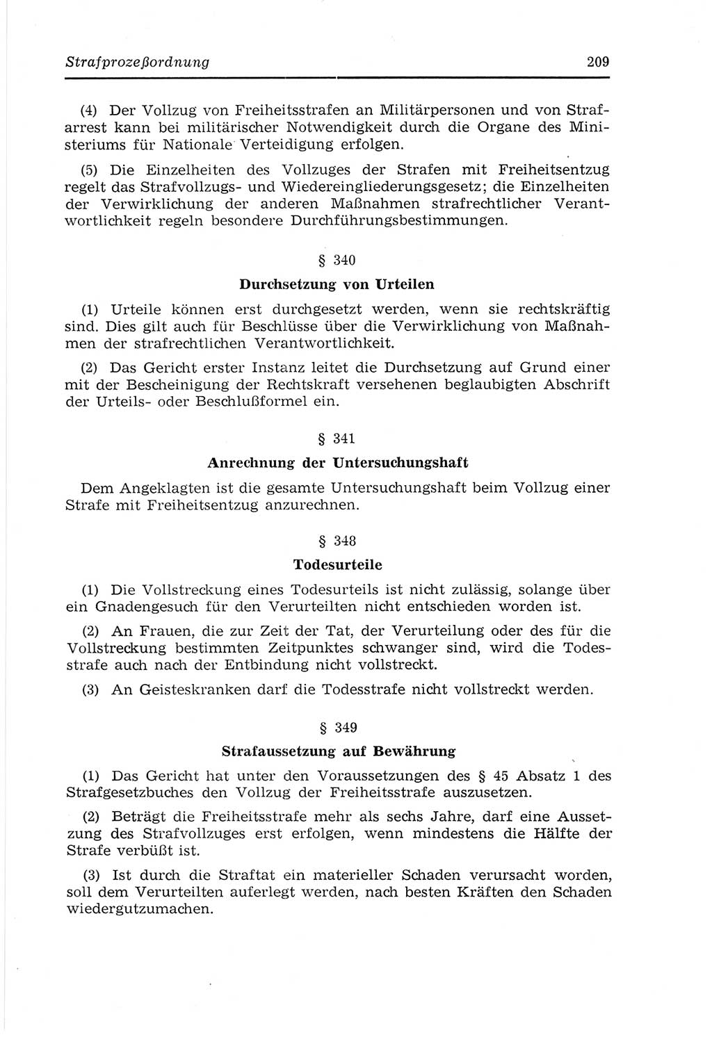 Strafvollzugs- und Wiedereingliederungsgesetz (SVWG) der Deutschen Demokratischen Republik (DDR) 1968, Seite 209 (SVWG DDR 1968, S. 209)