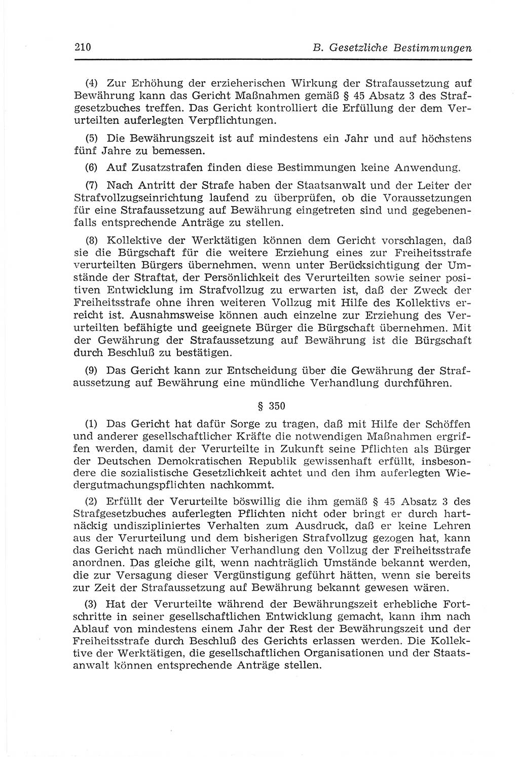 Strafvollzugs- und Wiedereingliederungsgesetz (SVWG) der Deutschen Demokratischen Republik (DDR) 1968, Seite 210 (SVWG DDR 1968, S. 210)