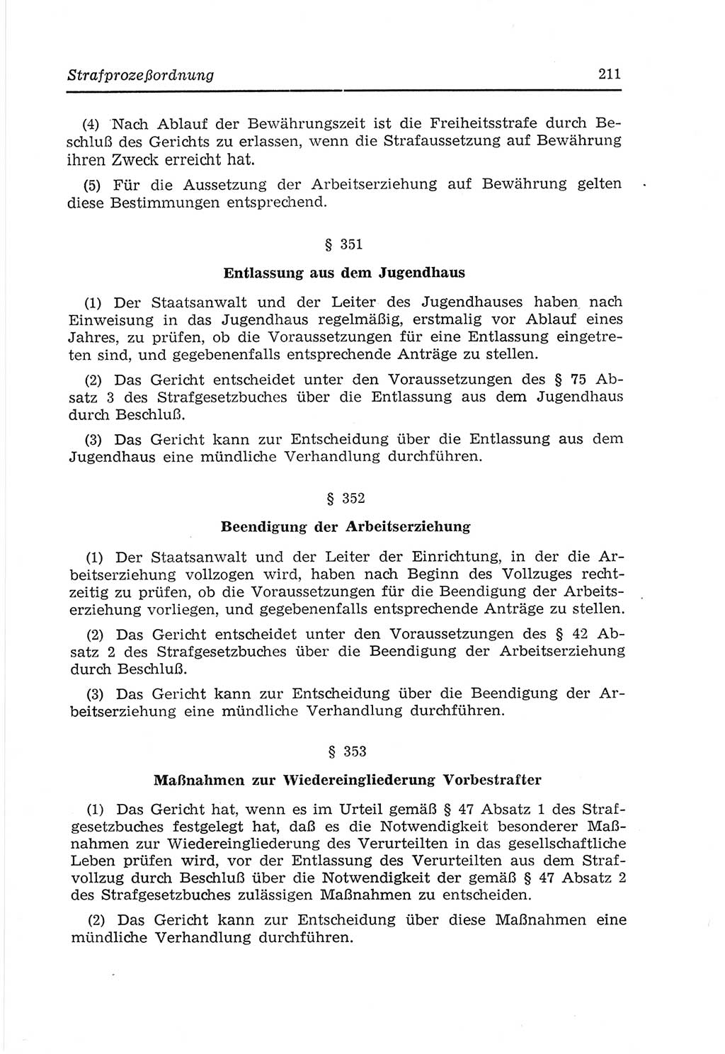 Strafvollzugs- und Wiedereingliederungsgesetz (SVWG) der Deutschen Demokratischen Republik (DDR) 1968, Seite 211 (SVWG DDR 1968, S. 211)