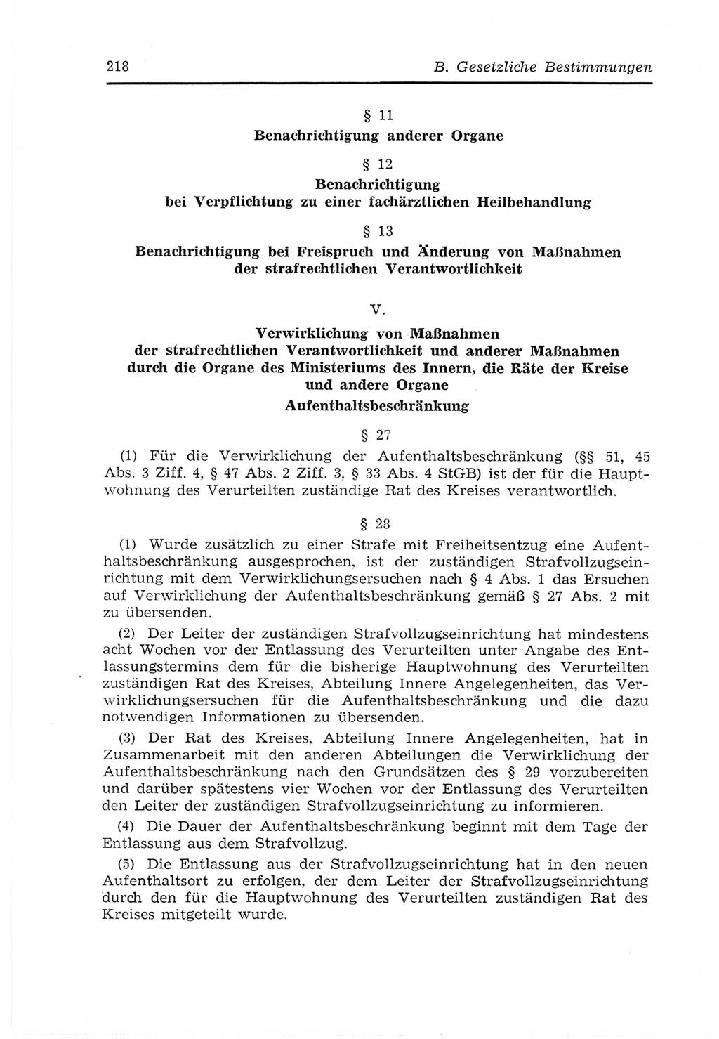 Strafvollzugs- und Wiedereingliederungsgesetz (SVWG) der Deutschen Demokratischen Republik (DDR) 1968, Seite 218 (SVWG DDR 1968, S. 218)