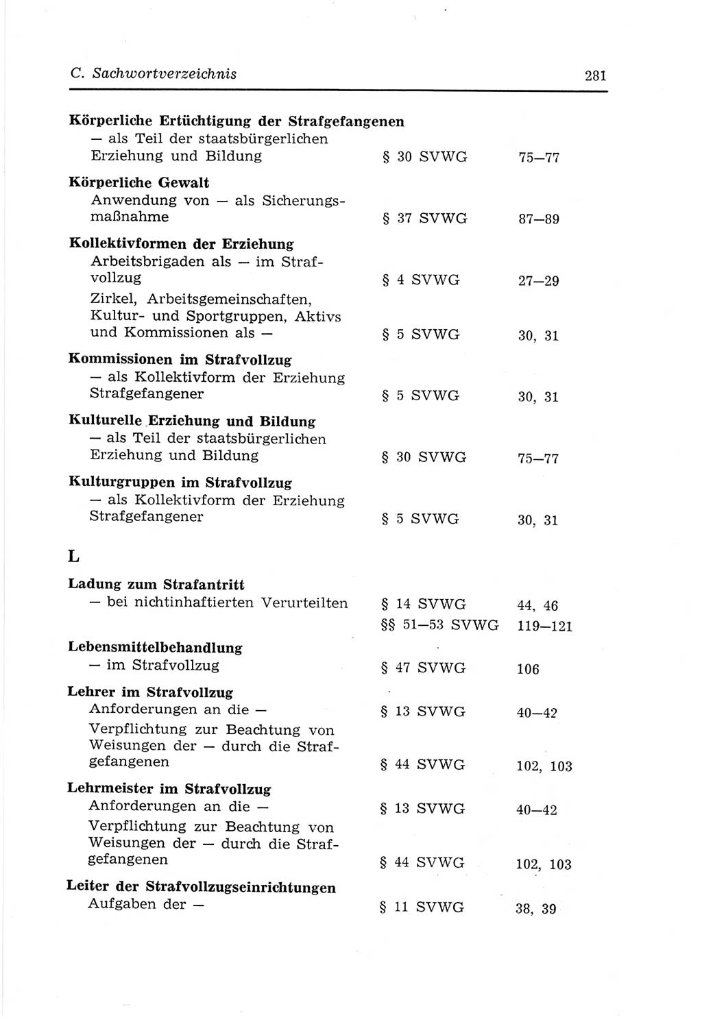 Strafvollzugs- und Wiedereingliederungsgesetz (SVWG) der Deutschen Demokratischen Republik (DDR) 1968, Seite 281 (SVWG DDR 1968, S. 281)