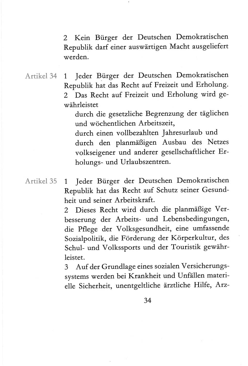 Verfassung der Deutschen Demokratischen Republik (DDR) vom 6. April 1968, Seite 34 (Verf. DDR 1968, S. 34)