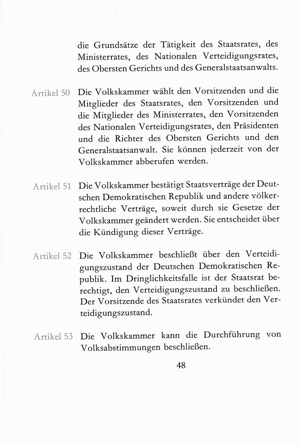 Verfassung der Deutschen Demokratischen Republik (DDR) vom 6. April 1968, Seite 48 (Verf. DDR 1968, S. 48)