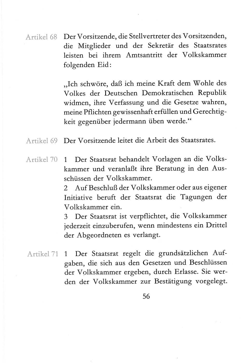 Verfassung der Deutschen Demokratischen Republik (DDR) vom 6. April 1968, Seite 56 (Verf. DDR 1968, S. 56)