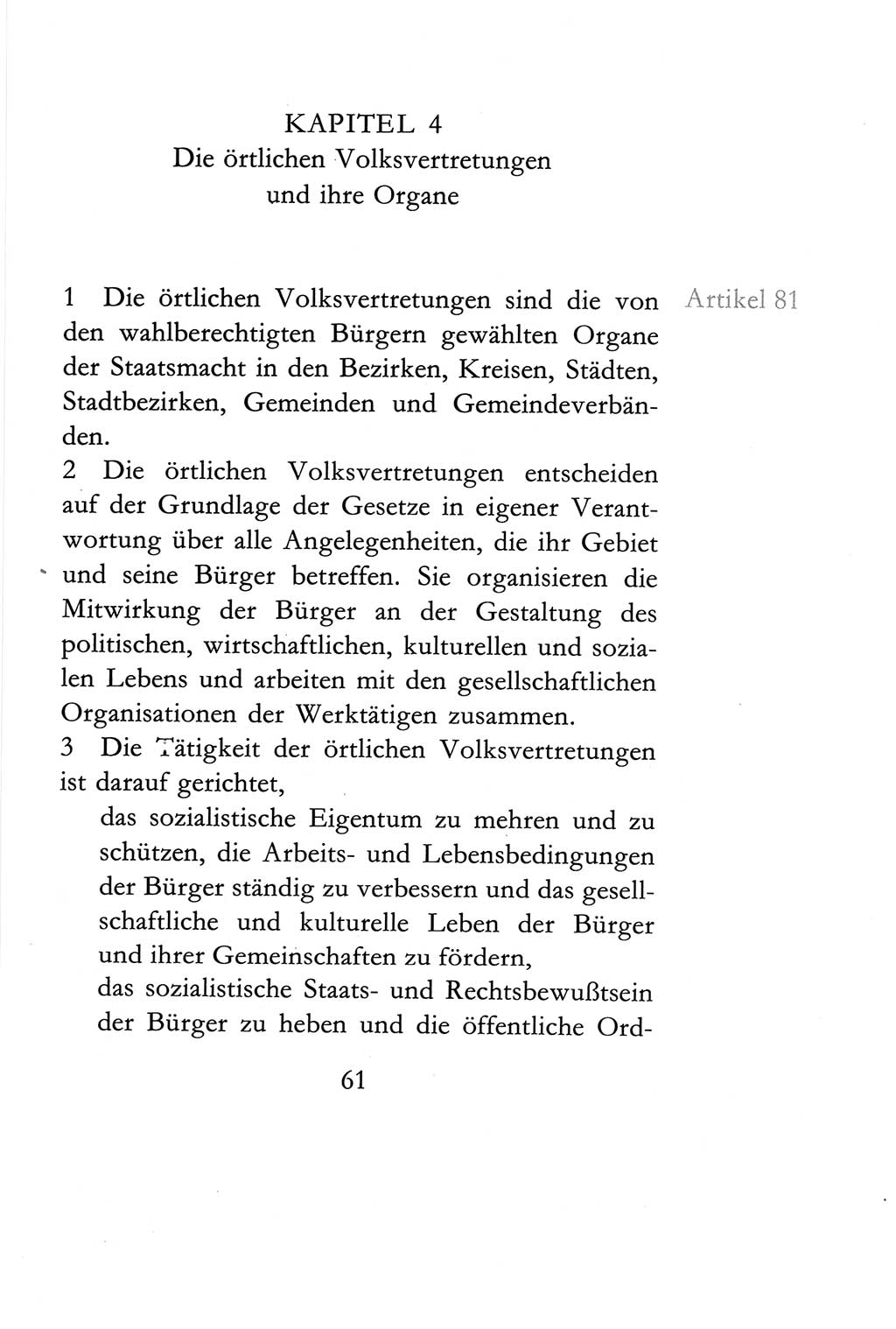 Verfassung der Deutschen Demokratischen Republik (DDR) vom 6. April 1968, Seite 61 (Verf. DDR 1968, S. 61)