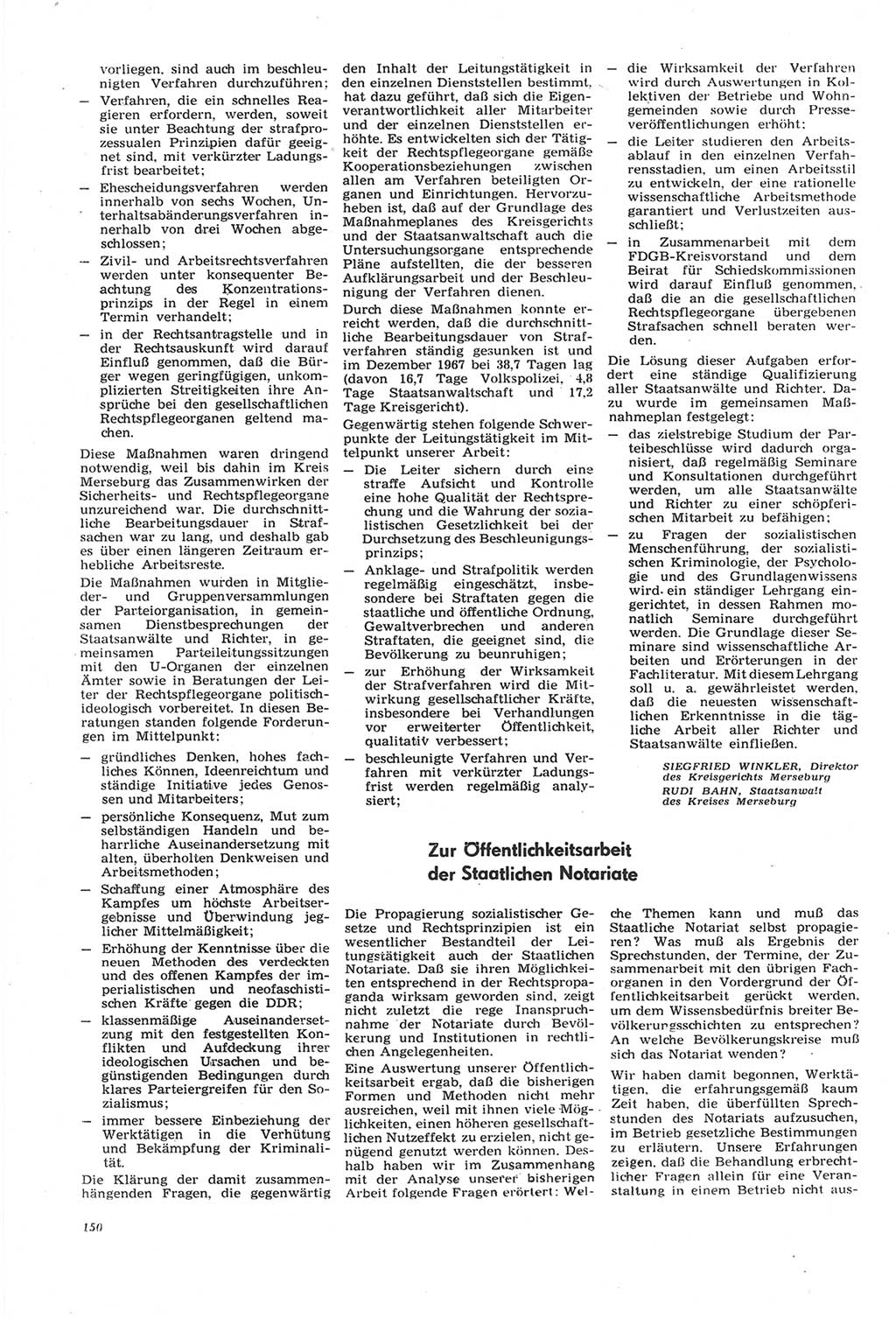 Neue Justiz (NJ), Zeitschrift für Recht und Rechtswissenschaft [Deutsche Demokratische Republik (DDR)], 22. Jahrgang 1968, Seite 150 (NJ DDR 1968, S. 150)
