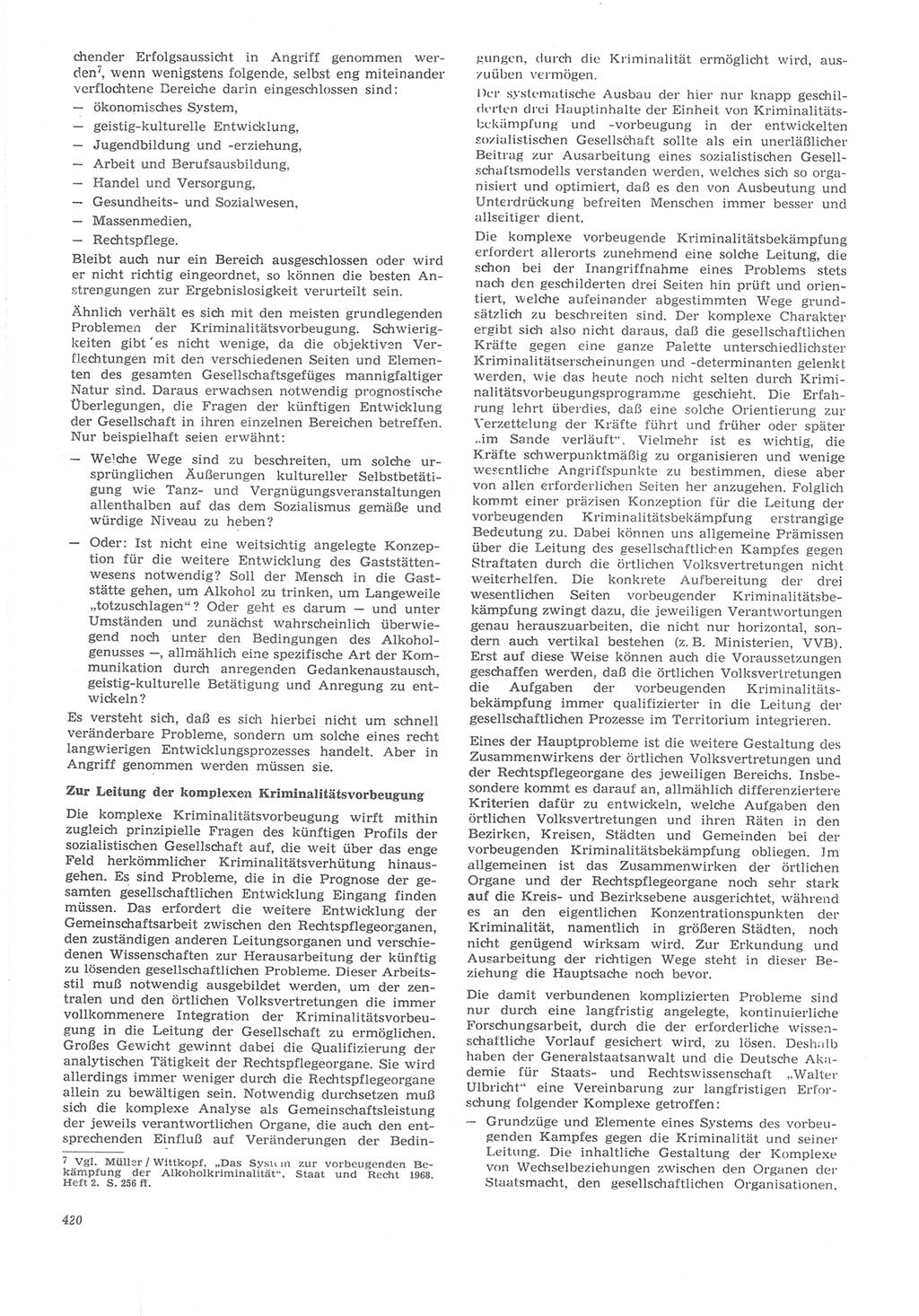 Neue Justiz (NJ), Zeitschrift für Recht und Rechtswissenschaft [Deutsche Demokratische Republik (DDR)], 22. Jahrgang 1968, Seite 420 (NJ DDR 1968, S. 420)