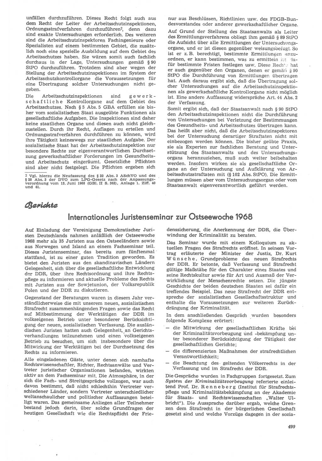 Neue Justiz (NJ), Zeitschrift für Recht und Rechtswissenschaft [Deutsche Demokratische Republik (DDR)], 22. Jahrgang 1968, Seite 499 (NJ DDR 1968, S. 499)