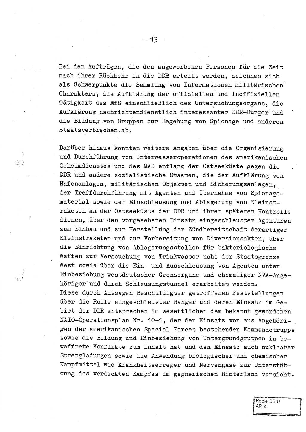 Jahresbericht der Hauptabteilung (HA) Ⅸ 1969 des Ministeriums für Staatssicherheit (MfS) der Deutschen Demokratischen Republik (DDR), Berlin 1970, Seite 13 (J.-Ber. MfS DDR HA Ⅸ /69 1970, S. 13)
