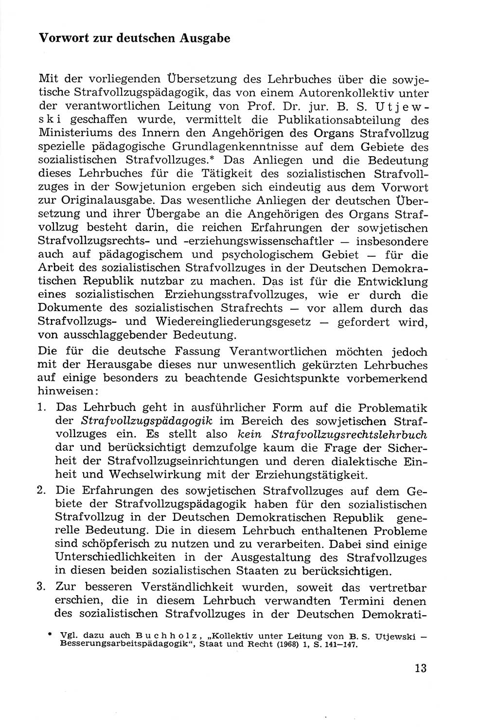 Lehrbuch der Strafvollzugspädagogik [Deutsche Demokratische Republik (DDR)] 1969, Seite 13 (Lb. SV-Pd. DDR 1969, S. 13)